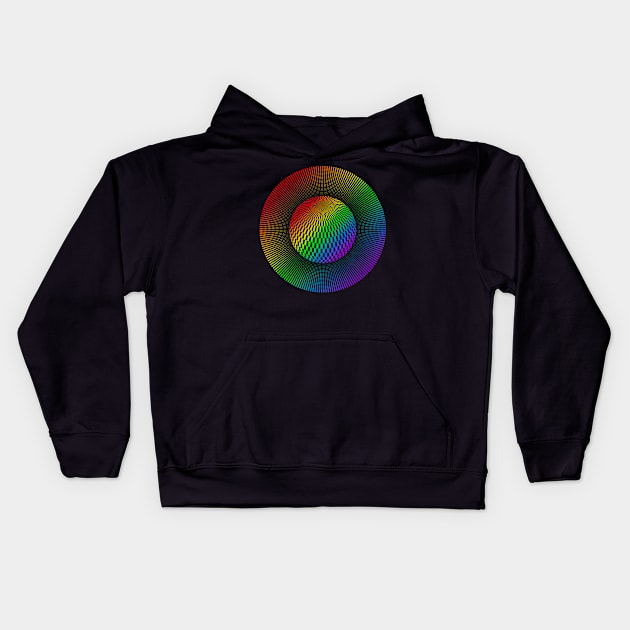 Circled Optical Illusion - #10 Kids Hoodie by DaveDanchuk